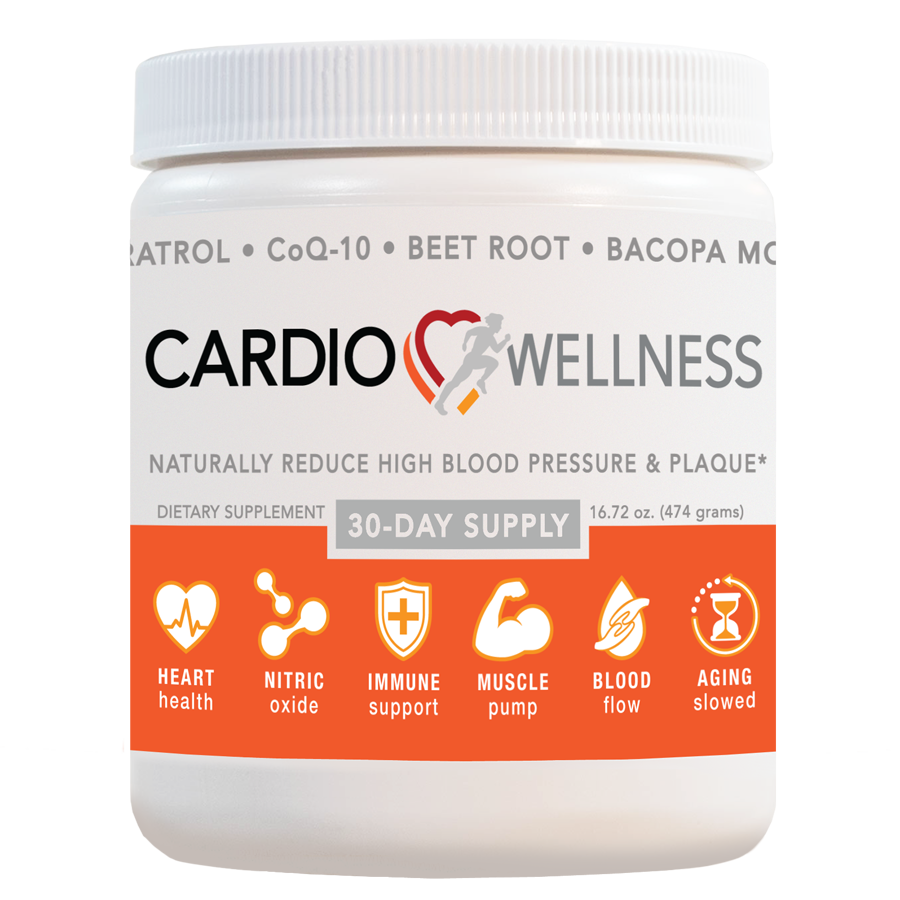 Cardio Wellness, works to Reduce Blood Pressure and Plaque. Nitric Oxide Booster!