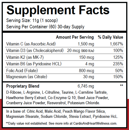 Heart Wellness Supplement Facts